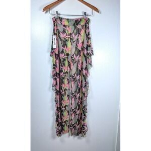Love 83 Sheer Mesh Pants Medium Coverup Festival Ruffle Western‎ Coquette NEW